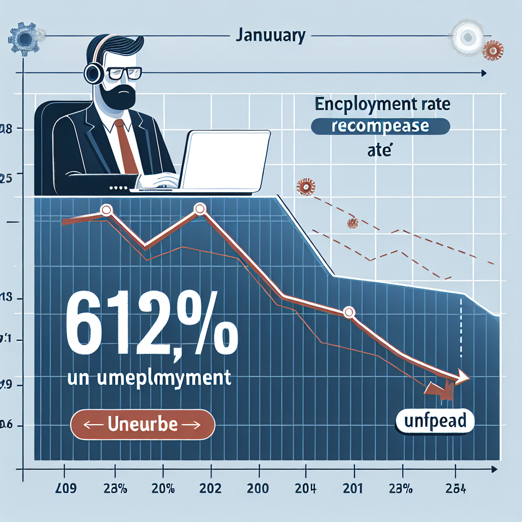 A gennaio 2024, il tasso di occupazione registra una diminuzione, attestandosi al 61,8%, con la disoccupazione che rimane invariata.